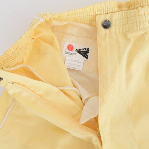 Vintage 80s  Court Club Yellow Elastic Waist Capri Pants with Piping Detail S - Picture 13 of 13